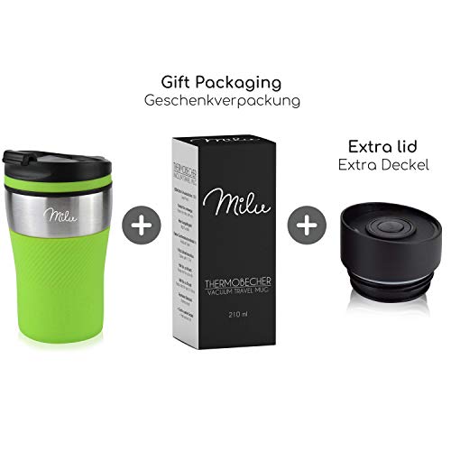 Milu Termo Taza 210ml - Vaso Termico de Viaje - Café para Llevar - Taza de Viaje - Taza de acero inoxidable para beber… - Imagen 7