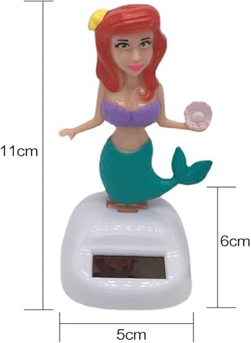 Miniatura 2 de ikasus Figura de sirena bailarina con energía solar para tablero de instrumentos de automóvil, decoración de cabeza de bailarina, adorno tembloroso,