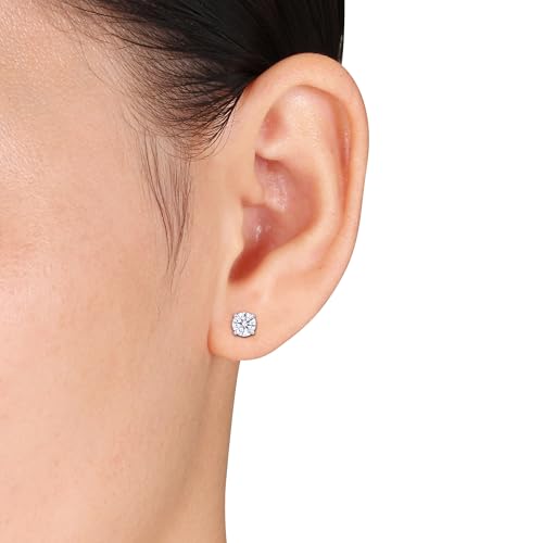 Image of Lab-Grown Diamond Stud Earrings With Unique laser engraved Diamond ID, Set In Platinum, White Gold or Yellow Gold - D Color, VVS2 Clarity, IGI Certified Lab-Grown Diamonds - Available in 1 to 5 CTTW