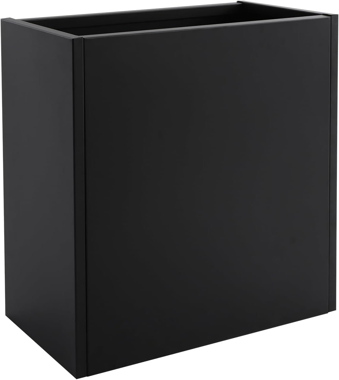 Metal Planter Box with Removable Insert Shelf, Garden Container with Drainage Holes & Widened Edges, Includes Gloves for Indoor Outdoor Garden Flowers Plants, 28x12x28 Inch, Black