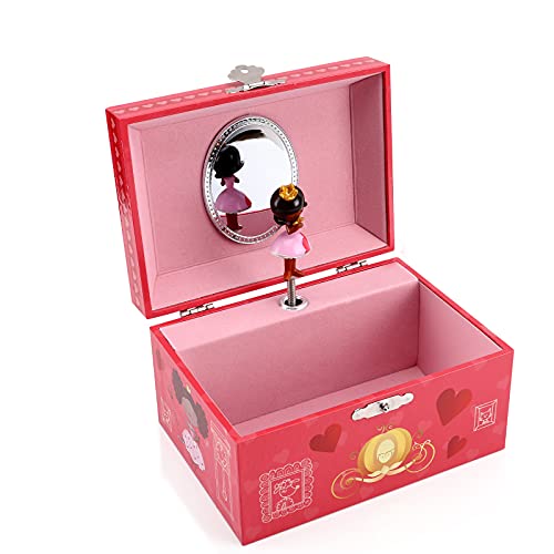 Faluos Musical Jewelry Box With Spinning Cute Princess Music Box Jewel Storage Case Best Gift Toys For Girls #TOP2