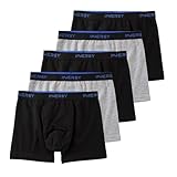 [INNERSY] ボクサーパンツ 前開き キッズ 下着 綿 ボクサーブリーフ ボーイズ パンツ男の子 5枚セット 140-170（150，3ブラック+2グレー）