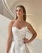 Tsbridal Appliques Ivory Wedding Dress for Bride Strapless Bridal Dresses A Line Wedding Gowns High Slit US 6