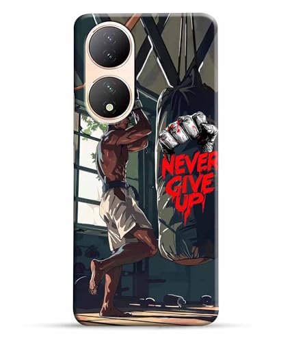 Image of Never Give Up Motivation Quotes Printed Hard Back Case Cover & Compatible for Vivo Y100 5G | V2239 (Multicolor) - D1809
