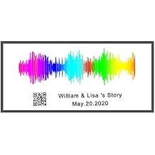 Soundwave Art Personalized,Sound Wave Artwork Frame Custom Music Wedding Gifts Scannable Audio Plaque with QR Code - Aluminum Alloy