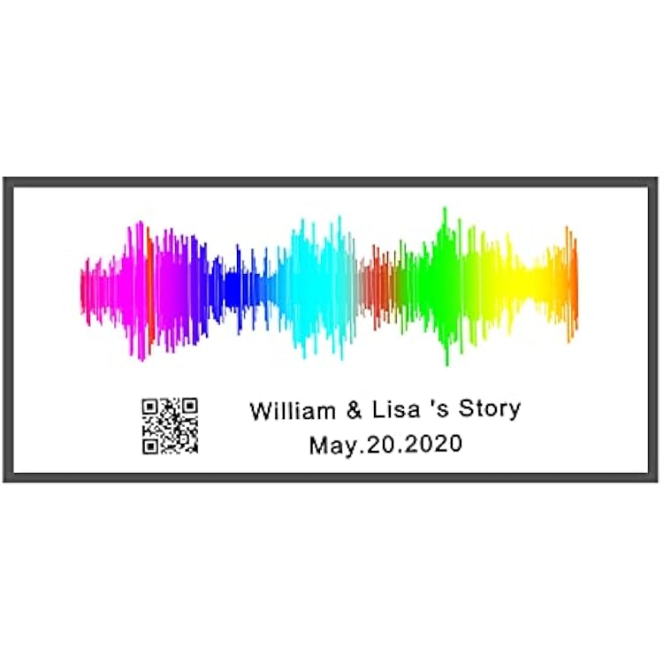 Soundwave Art Personalized,Sound Wave Artwork Frame Custom Music Wedding Gifts Scannable Audio Plaque with QR Code - Aluminum Alloy