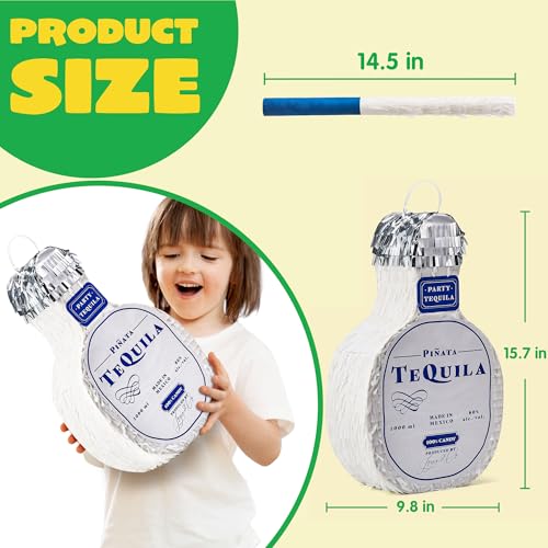 image for JOYIN Tequila Bottle Pinata with Stick for Adult Party Decorations, Fu