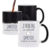 Planetee Mug magique J'peux pas Samoyède | Tasse change de couleur avec la chaleur
