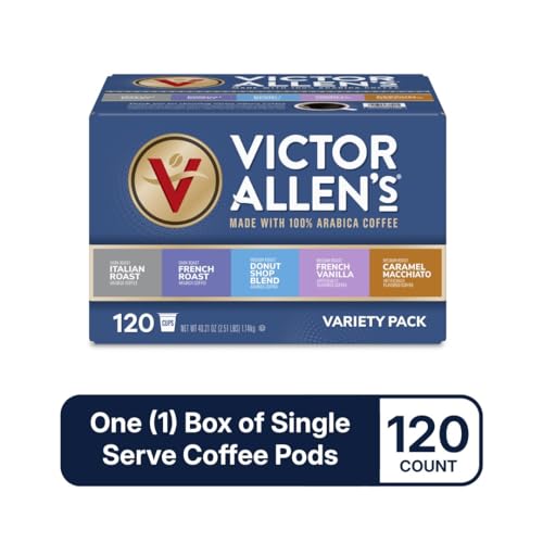 Image of Victor Allen's Coffee Variety Pack, 120 Count, Single Serve Coffee Pods for Keurig K-Cup Brewers
