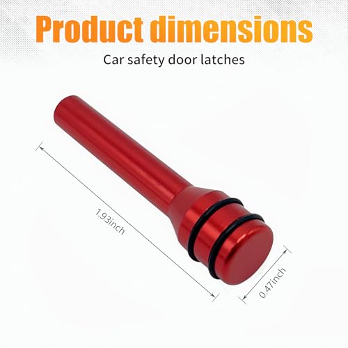 Arwrilt 4 PCS Car Door Lock Knobs, Automotive Inner Door Lock Pull Pin Cap Replacement, Personalized Aluminum Car Door Bolt, Universal for Most Cars (Red)