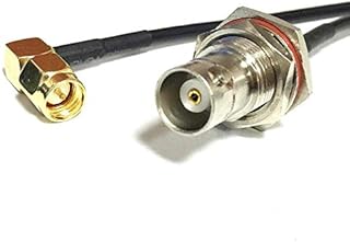 New SMA Male Plug Right Angle Switch BNC Female bulkead nut Pigtail Cable RG174 20CM 8