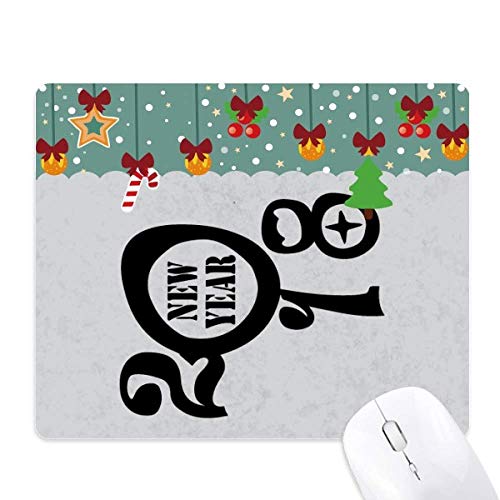 Tapis de souris en caoutchouc noir pour le Nouvel An antidérapant