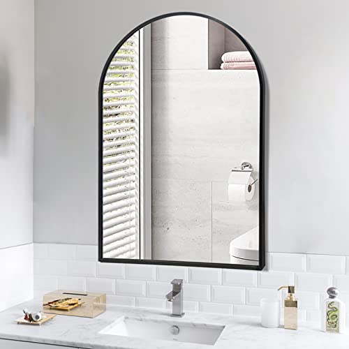 24x36 Inch Black Arched Mirror