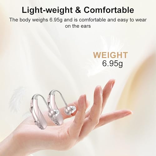 Image of FASTWELL F28-2 Unit for Both Ear Digital Advanced Rechargeable Hearing Aid for Adults with Hearing Loss | |Digital Noise Reduction | (Rose Gold-Pair) | 1-Year Warranty