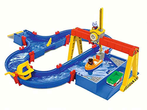 AquaPlay Circuito de Agua – Puerto de contenedor – + Accesorios Contener, Color Azul (Simba 8700001532)