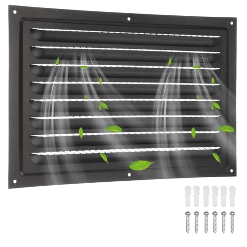 Grille d'aération extérieure noire avec écran pour ventilation de garage et combles - 2