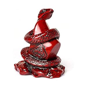 LHMYGHFDP Chinese Zodiac Red Resin Animal Decoration New Year Gift Car Garden Feng Shui Decoration Zodiac Figurines Home Collectibles Wealth Lucky Desktop Mascot,Snake