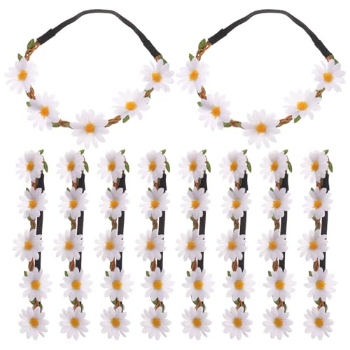 Toddmomy Diademas de Margaritas Simuladas en Color Marfil Hechas a Mano, 10 Piezas, Accesorio Cabello de Novia y Decoración para Bodas y Festivales