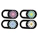 SOLUSTRE 4Pcs Daisy Patrón Webcam Corredera de Cubierta de La Cámara Portátil Cubierta Deslizante Webcam Cubierta Webcam para Computadoras Portátiles Tabletas Teléfonos Móviles