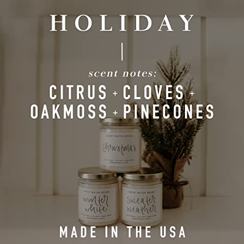 Sweet Water Decor Holiday Candle | Cloves, Pine, And Sandalwood Festive Winter Scented Soy Candles For Home | 9Oz Amber Jar, 40 Hour Burn Time, Made In The Usa #TOP3