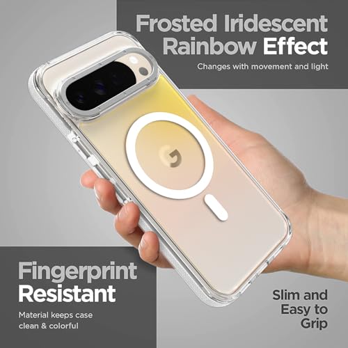 Image of Magnetic Case for Google Pixel 10 Pro XL [Compatible with Magsafe] [Cute Fashion Fluorescent Design] Shockproof Slim Translucent Matte Case for Pixel 10 Pro XL 6.8 inch, White