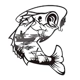 Bnesi Black Metal Fish Wall Art Fishing Wall Decor Hunting Wall Art Unique Fish Sign Wall Plaque for Home Bathroom Kitchen Bedroom Living Room Gifts for Fishing Lovers (Black)