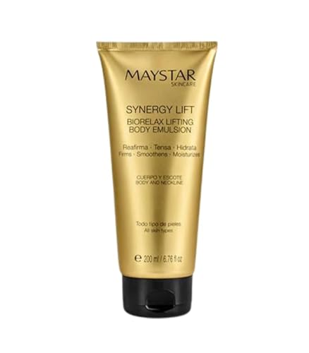 MAYSTAR SKINCARE SYNERGY LIFT BIORELAX LIFTING BODY EMULSION 200 ml. Emulsione leggera con texture fluente ad assorbimento rapido che lascia la pelle morbida e setosa.