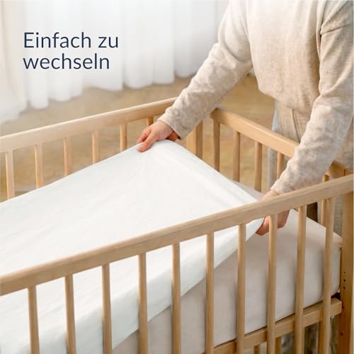Twinzen 2er Set Jersey Spannbettlaken 70x140 cm Weiß und Blau – Ansicht 5