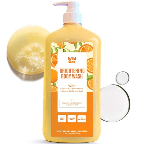 Brightening & De-Tan Body Wash 750 ml Value Pack Kojic Acid, Alpha Arbutin, Hyaluronic Acid, Probiotics, Niacinamide Ceramides BrighteningShower Gel forGlowing SkinPigmentation