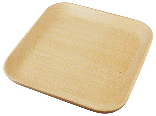 Alphax 902577 Medium Plate, Wood Grain, 6.7 x 6.7 x 0.8 inches (17 x 17 x 2 cm), Beech Square