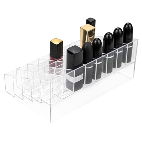 Image of Hedume 2 Pack Lipstick & Makeup Organizer, 40 Slot Acrylic Cosmetic Display Case for Lipstick, Brushes, Bottles