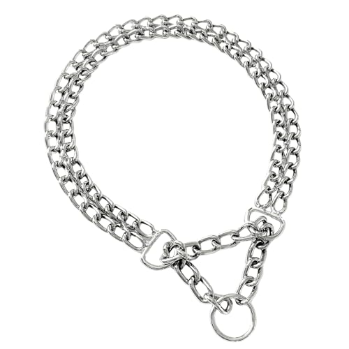 Duronge Kettenhalsband Hund, Edelstahl Hundehalsband, Verstellbare Hundekette mit Sicherer Schnalle, Hundehalskette Halsumfang 50 cm, Ø 2,5 mm, Hunde Kette zum Hundetraining