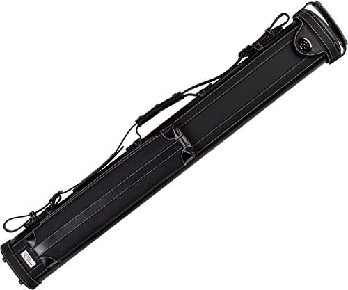 Elite ECV22 2x2 Oval Hard Vintage Leather Pool/Billiards Cue Case - Black