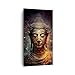 Bilder auf Leinwand Buddha Meditation Religion Leinwandbild mit Rahmen 45x80cm Wandbilder Dekoration Wohnzimmer Schlafzimmer K&uuml;che Deko Klein Wanddeko Bild Wand Kunstdruck Art Wall Canvas PA45x80-5775
