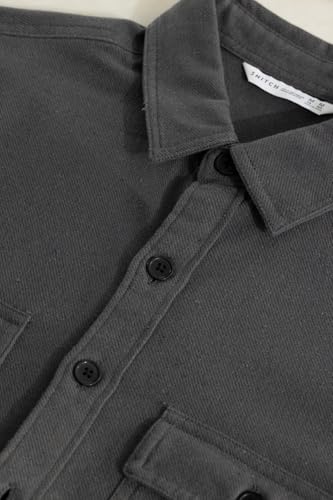 Image of SNITCH Mens Overshirt | Full Sleeve, Long Sleeve, Spread Collar, Plain Pattern, Buttoned Closure, Regular Fit | Cotton, Casual Wear, College Wear, Street Wear