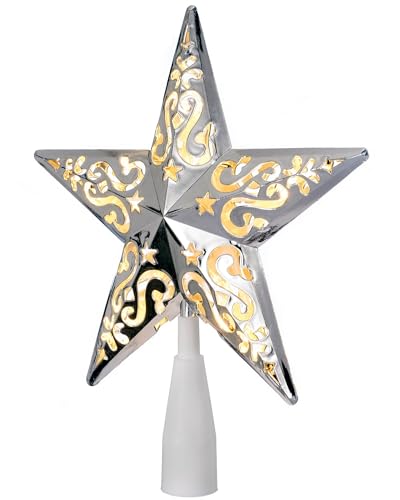 Decoración para árbol de Navidad de alta calidad WeRChristmas en color plata de 25 cm 5