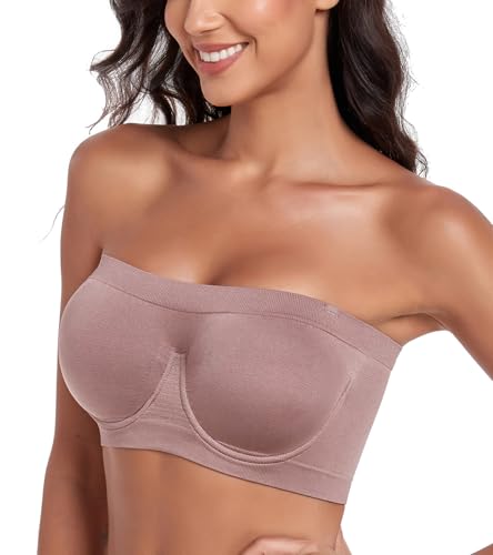 Image of Women's Underwire Strapless Multiway Bra Bandeau Seamless Supportive Bras Non Padded Top