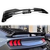 Ombialo Rear Spoiler Compatible with Ford Mustang 2024 2025 EcoBoost/Dark Horse Style/GT/ S650 Performance W/Gurney Flap Wickerbill Wing Rear Trunk Wing Lid Spliter Exterior Accessories Gloss Black