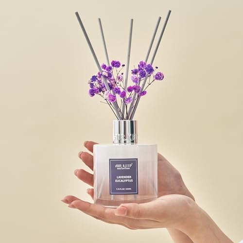 Image of Airkeep Reed Diffuser Set /Lavender Eucalyptus /6.76 fl oz(200ml) /1 Pack /Home & Office Decor Aromatherapy Diffuser Oil Gift Set