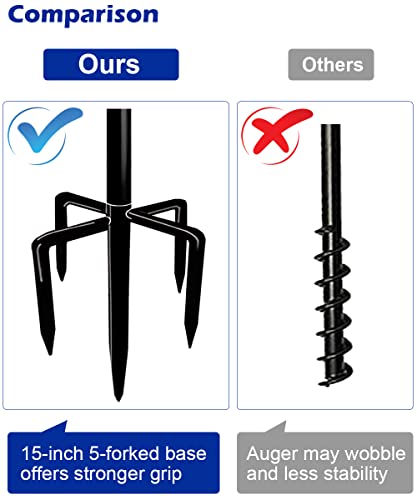 Garbuildman 105 Inch Bird Feeder Pole Kit, Heavy Duty Bird House Pole Set With 5-Forked Base, Adjustable Universal Mounting Post Kit For Outdoors, Matte Black, 1 Pack #TOP3