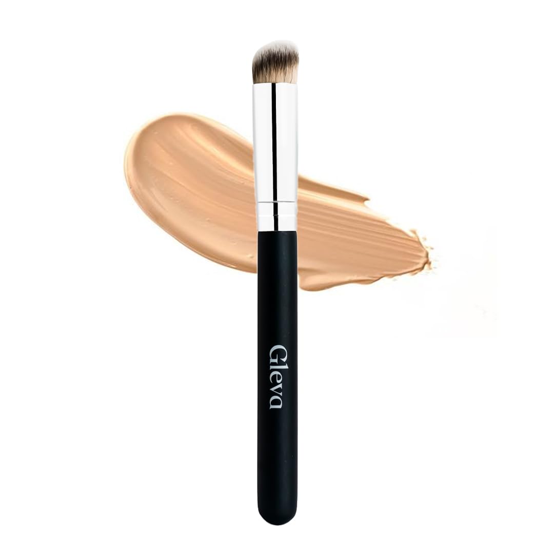 Angle Flat Small Concealer Brush, Small Nose Contour Brush, Angled Makeup Brush, Dense Synthetic Brush for Bronzer Suitable for Eye Cream & Concealer