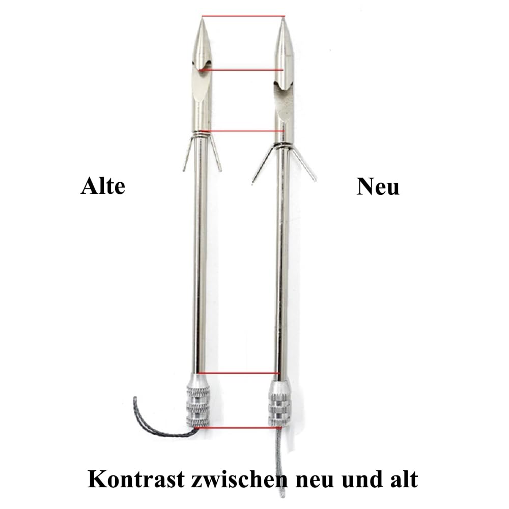 Edelstahl Schleuder Fischerei Pfeil Bogenschießen, 1 Ring, 1 Box für Fischschießen, 6 Fisch Fischerei Pfeile, Fischschießen Darts, Finger Ring Launcher Silber (Paket A)