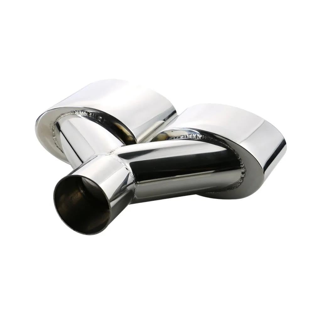 Coda Gola 1 Set Di Terminali Di Scarico Doppi In Acciaio Inossidabile Laminato Taiipipe Da 57 Mm, Ugello Universale Per Tubo Di Scarico Per Auto Doppi Tubi Scarico