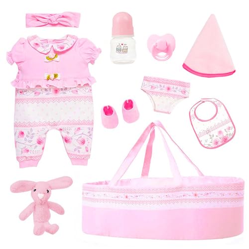 Ensemble vêtements pour poupée 18 pouces avec berceau en tissu doux pour jeu de simulation enfant
