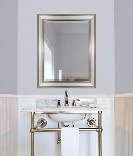 MCS 18x24 Inch Ridged Mirror, 23x29 Inch Overall Size, Silver (20579)