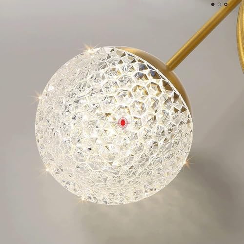 Lámpara de techo de pasillo moderna con forma de globo y aro dorado para el hogar 6