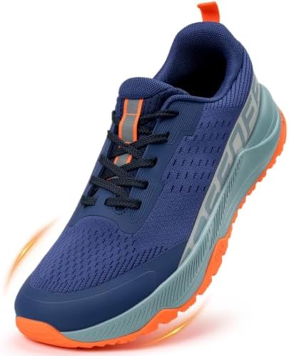 Sosenfer Laufschuhe Herren Extra Breit Traillaufschuhe Gelände Turnschuhe | Abriebfeste Gummilaufsohle,Reflektierende Details,Verbreiterter Zehenbereich,Atmungsaktive Materialien,L