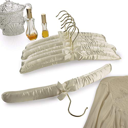 Florida Brands Padded Clothing Fabric Hangers For Women Clothing - Ivory, Set Of 12 Premium Coat Hangers For Closet, Bride Hanger For Wedding Dress, Sweater Hangers #TOP3