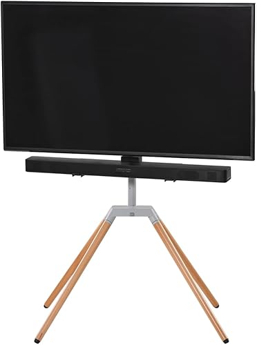 One For All Soporte universal para TV Quadpod giratorio independiente, color gris de roble y pistola, WM7475