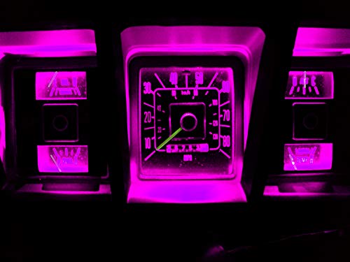 Image of WLJH Pink LED Dash Cluster Bulb Kit for Ford F150 F250 F350 1967-1979 | 3030 SMD, 200lm, Purple Instrument Panel Glow, Warning Indicators, Nighttime Readability, No Soldering, 8-Pack